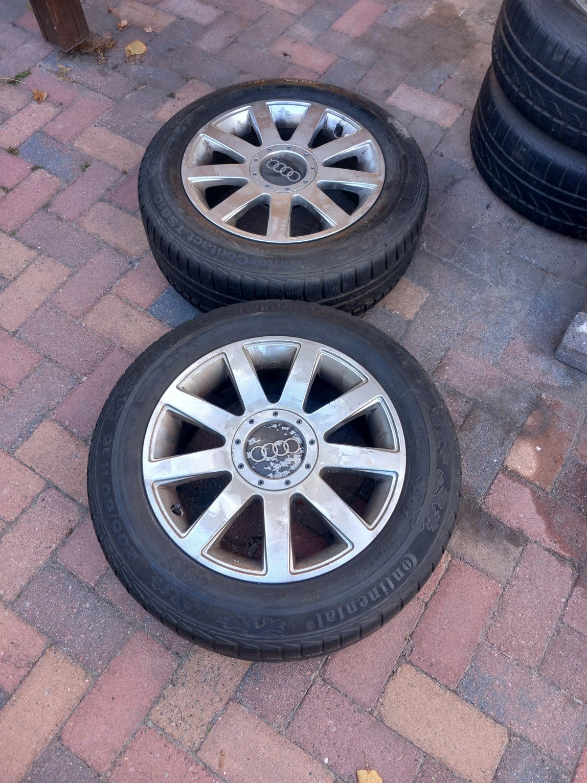 Audi velgen 5-gaats met winterbanden 205/60 R16, Ophalen, Gebruikt, 16 inch, Banden en Velgen