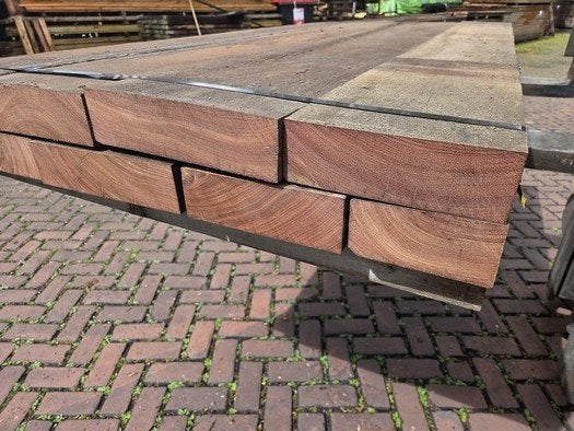Azobé hardhouten balken / klossen 7 cm dik - nr: HB103, Ophalen, 180 tot 250 cm, Balken, Hardhout