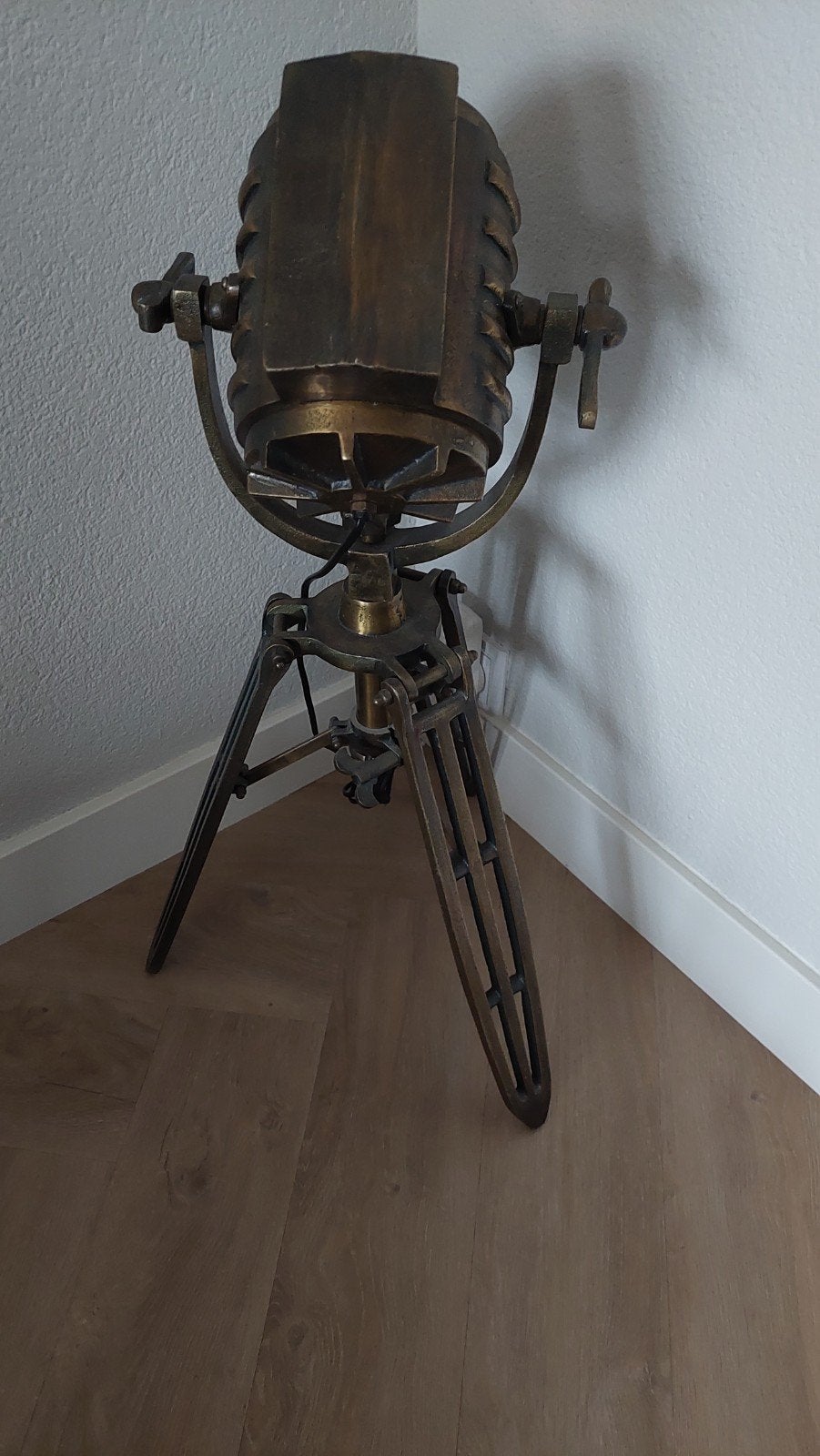 zware metalen industriele schemerlamplamp, 76 cm, Ophalen of Verzenden, Inclusief lichtbron, Industrieel
