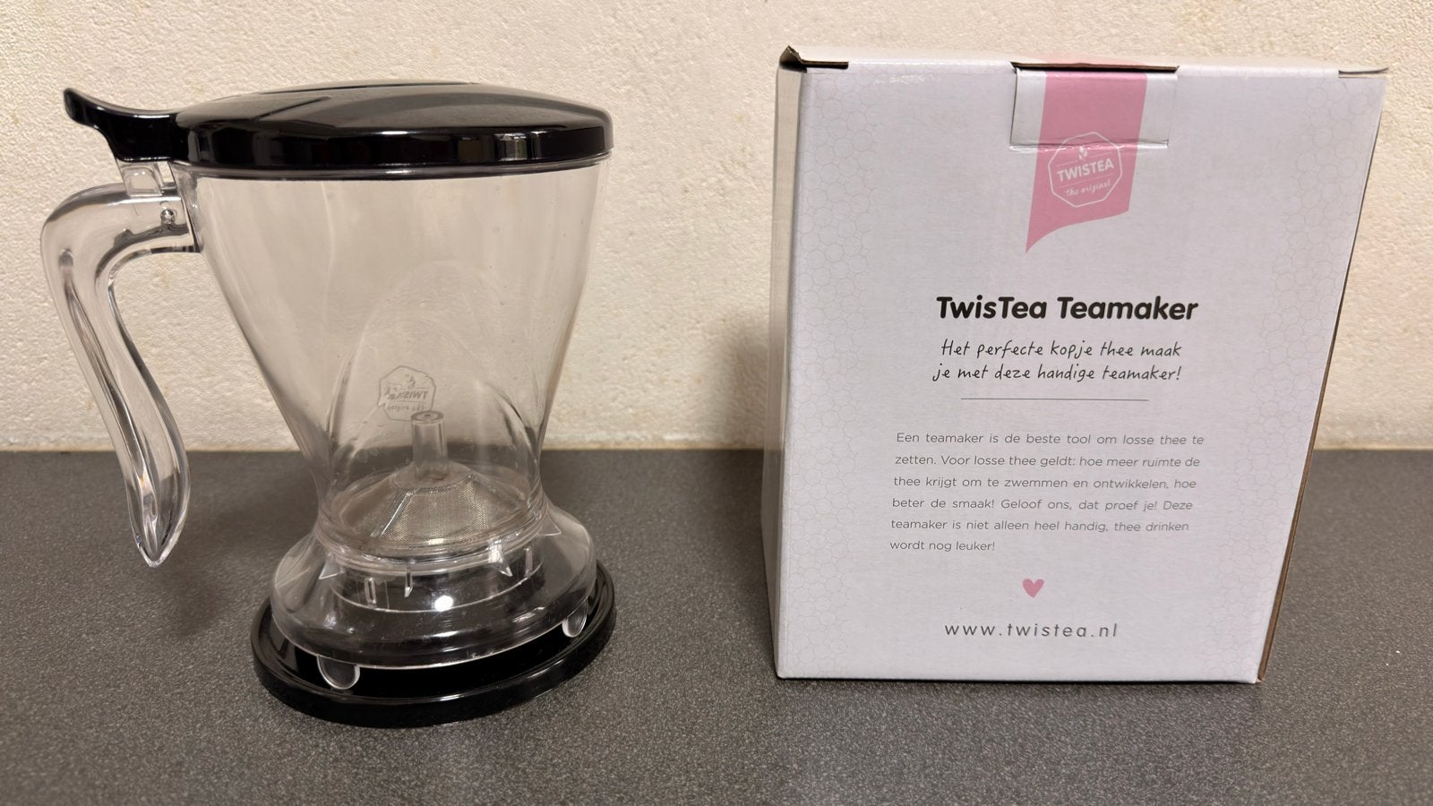 TwisTea Teamaker - Perfect kopje thee, Theepot/fluitketel, Kunststof, Ophalen of Verzenden, Zo goed als nieuw