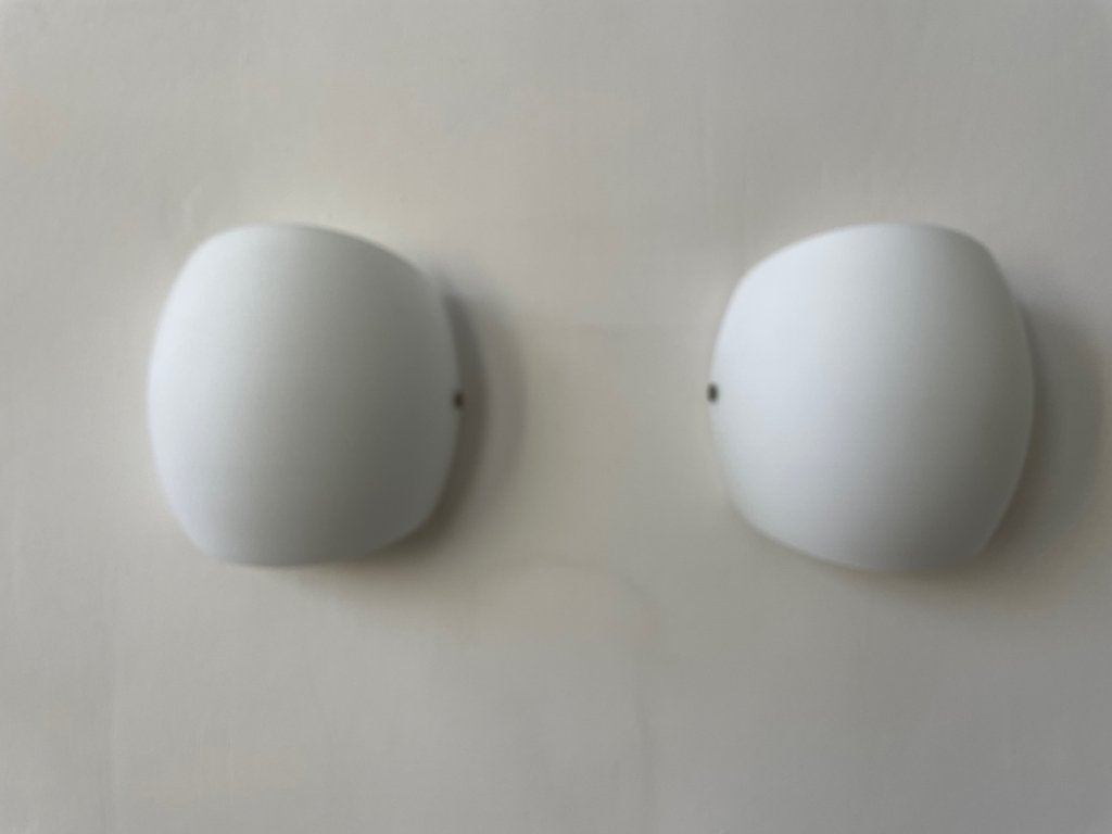 Set van 2 witte wandlampen - Up-/downlighter, Up-/downlighter, E14 (klein), Ophalen of Verzenden, Zo goed als nieuw