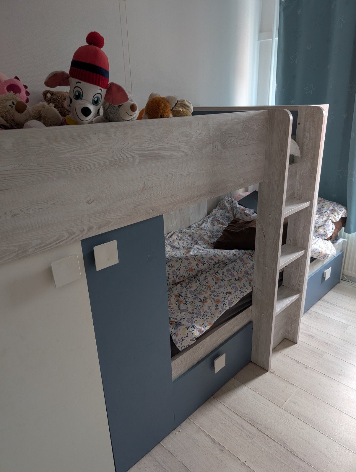 Stapelbed met kast, zonder matrassen, Huis en Inrichting, Slaapkamer | Stapelbedden en Hoogslapers, Gebruikt, 90 cm, Tweepersoons