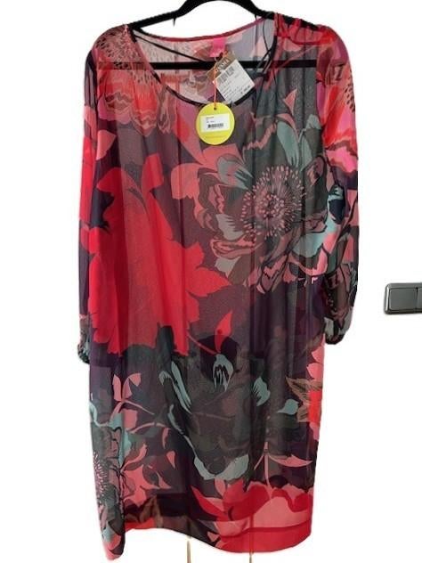 NIEUW KYRA tuniek model FIMO plum roze rood 46 valt als 44, Kleding | Dames, Jurken, Verzenden, Maat 42/44 (L), Nieuw, Knielengte