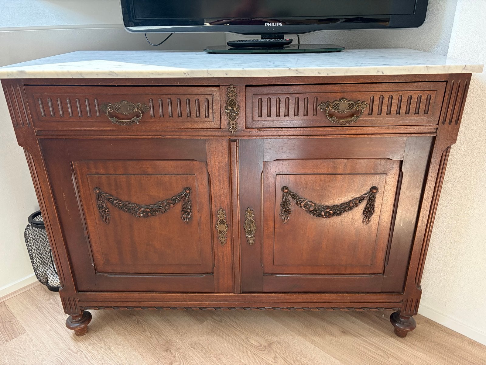 Antiek dressoir met marmeren blad -, Ophalen