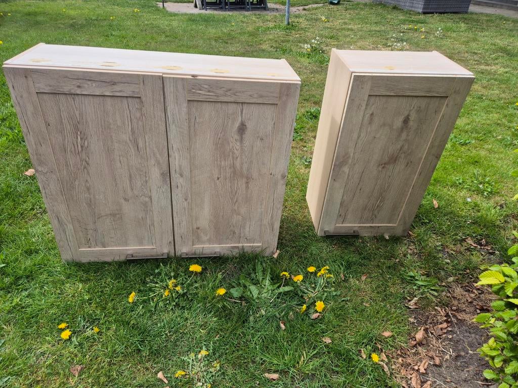 Hangkasten keuken - Set van 2, Ophalen, Gebruikt, Bruin, 100 tot 150 cm