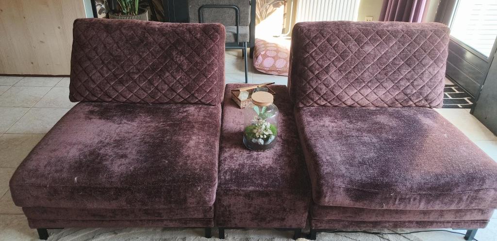 Urban Sofa 2-zitsbank met hocker, Ophalen, 75 tot 100 cm, Rechte bank, Stof