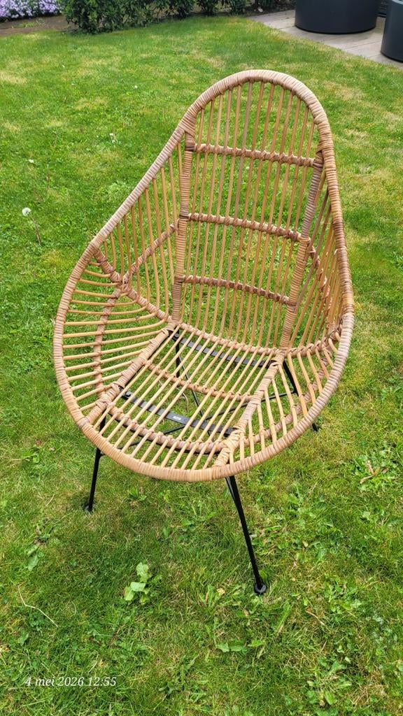 Bamboe stoel, Huis en Inrichting, Stoelen, Ophalen, Zwart, Metaal, Eén