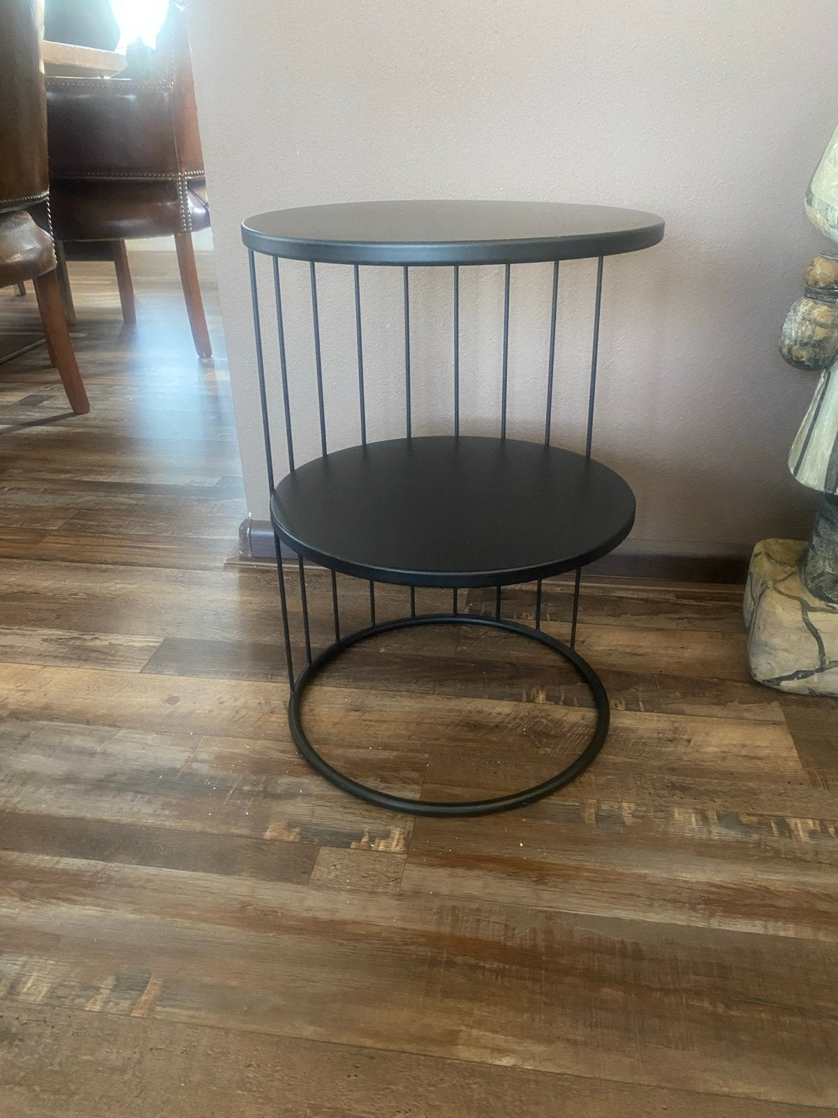 Zwart metalen plantentafeltje - Rond, 36x52 cm, Huis en Inrichting, Ophalen, Gebruikt, Rond