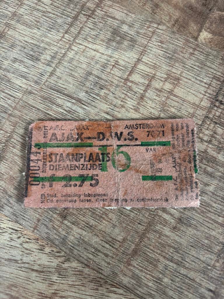 Ajax - DWS ticket 1970/1971, Verzamelen, Ophalen of Verzenden, Ajax, Overige typen