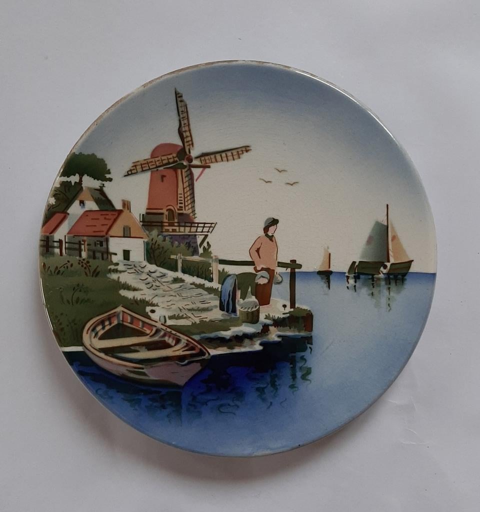 Vintage Wandbord met Oud Hollands Tafereel - Nostalgisch, Ophalen of Verzenden
