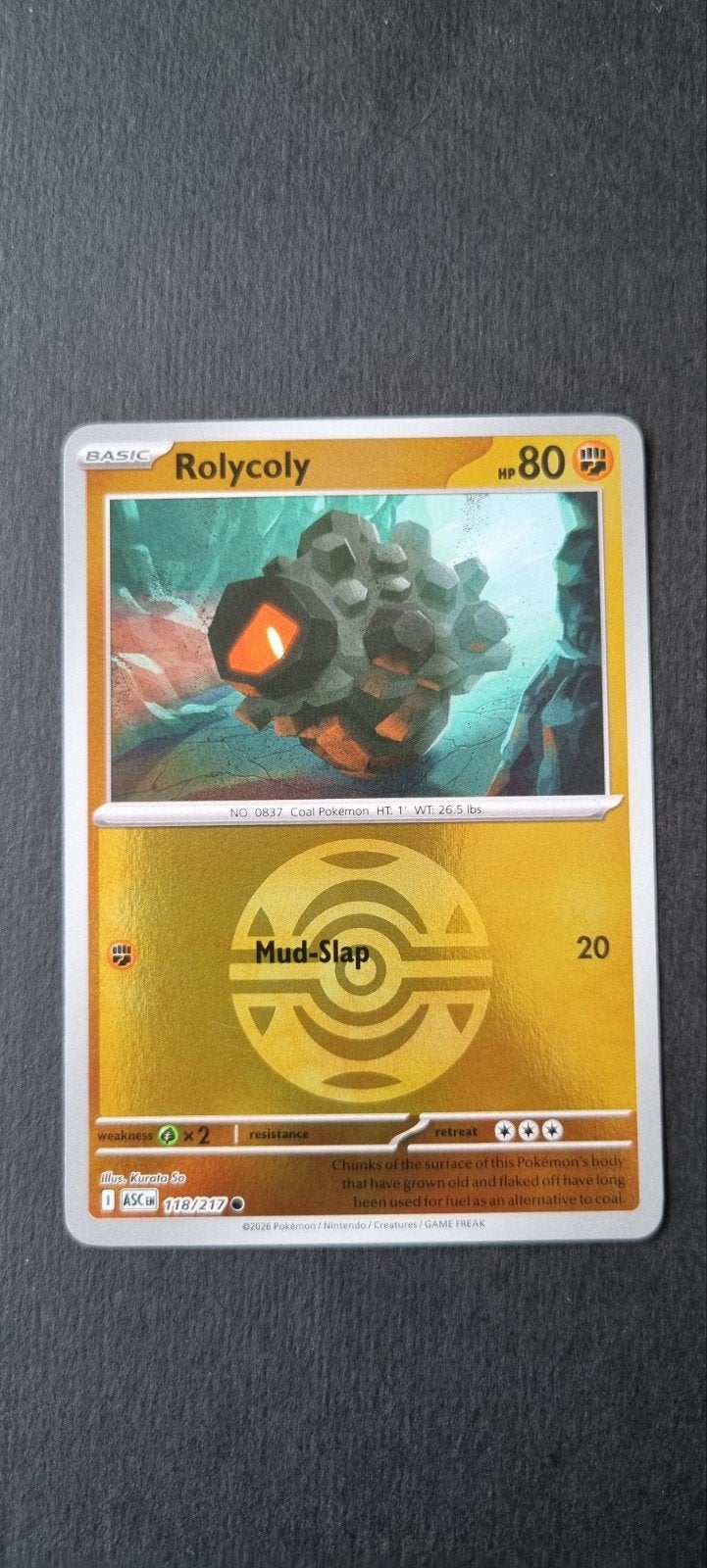 Rolycoly pokeball XASC 118/217, Ophalen of Verzenden, Zo goed als nieuw, Losse kaart