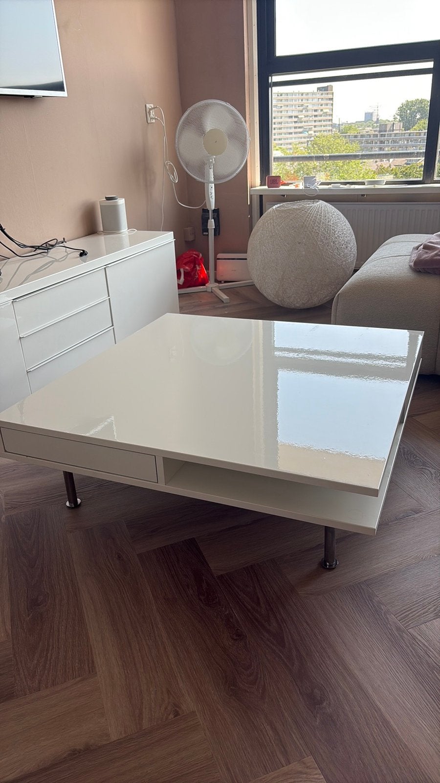 Witte salontafel, Ophalen, 100 tot 150 cm, 50 tot 100 cm, Zo goed als nieuw