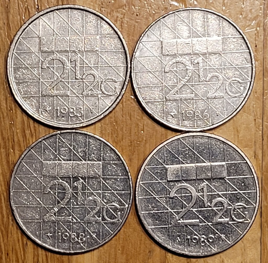 Rijksdaalders Beatrix 1983,1986,1988,1989., Ophalen of Verzenden, Koningin Beatrix, 2½ gulden