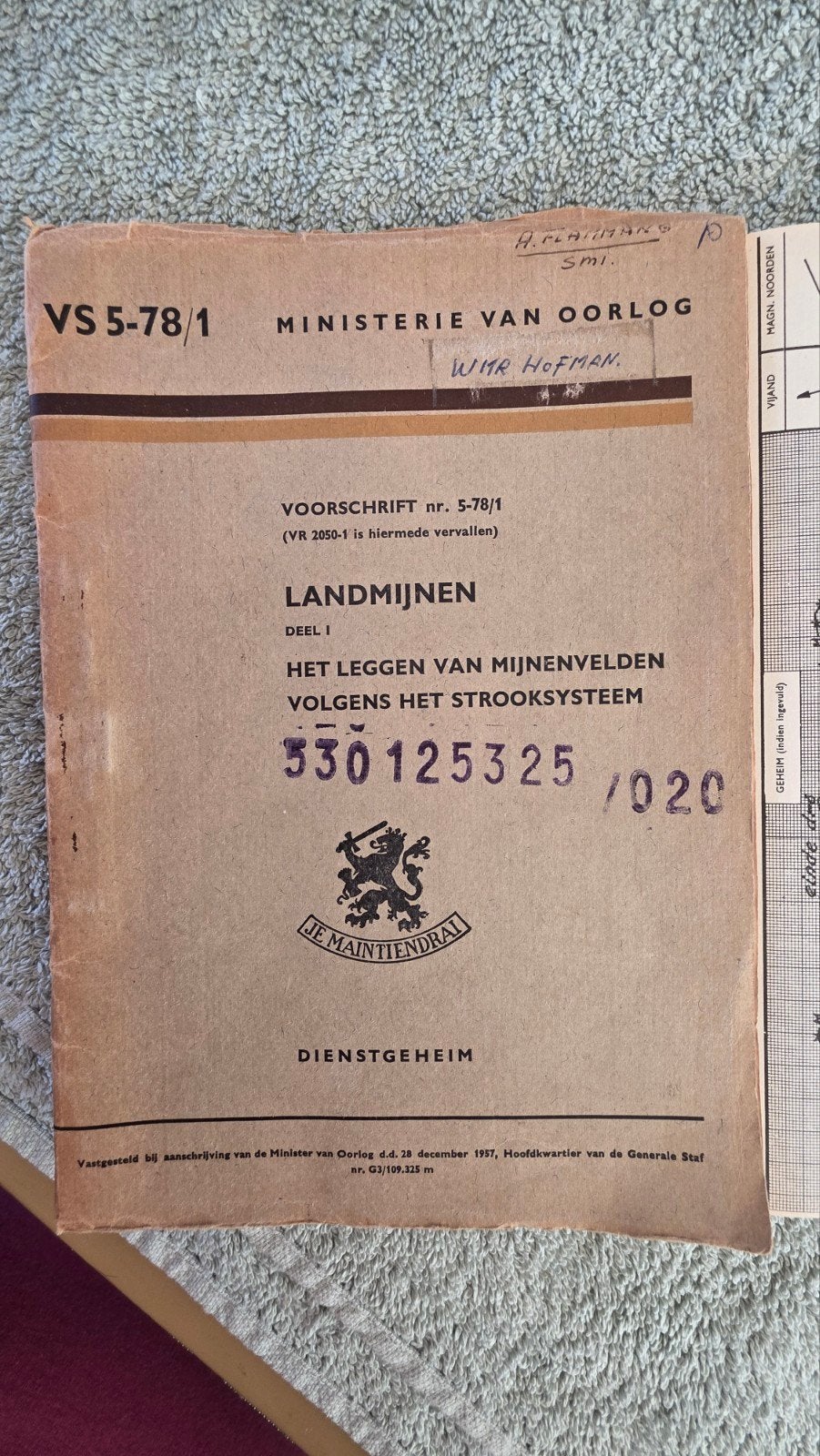 Boekje landmijnen.1957, Ophalen of Verzenden, Landmacht, Nederland, Boek of Tijdschrift