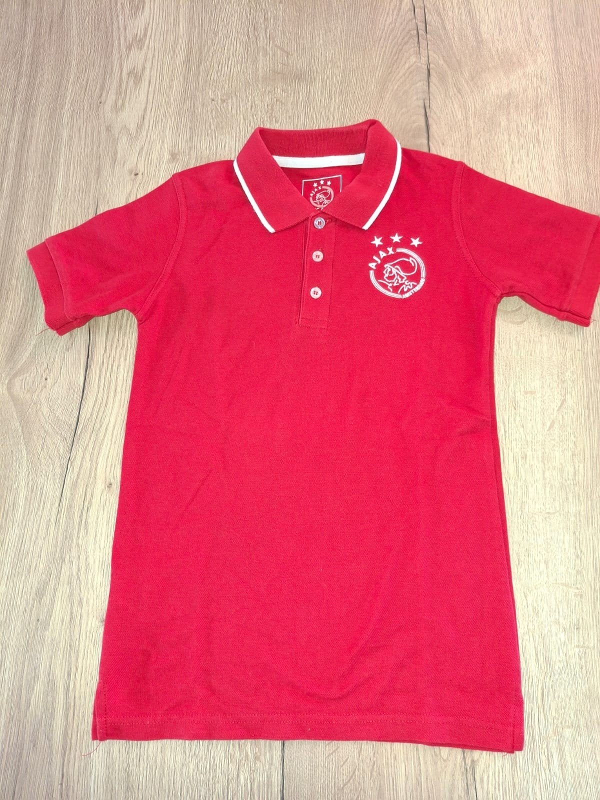 Rood Ajax Poloshirt Maat 152/158, Ajax, Gebruikt, Verzenden, Shirt of Longsleeve