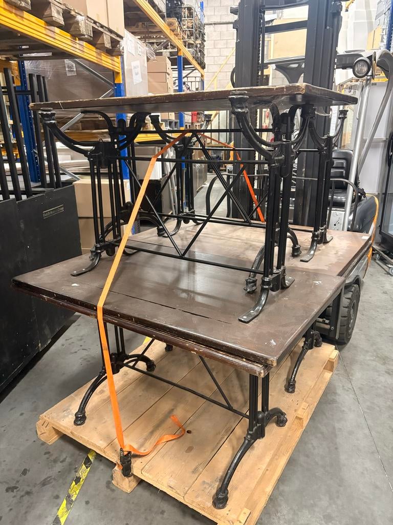 5 Ouderwetse horeca café tafels, Ophalen, Gebruikt, 100 tot 150 cm, 50 tot 100 cm