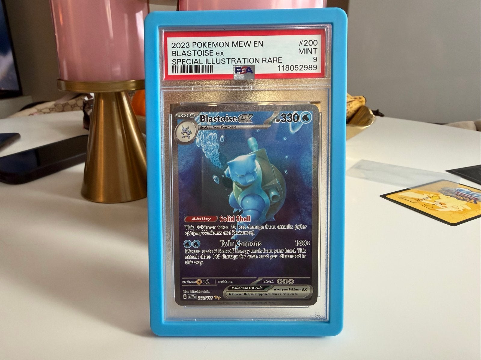 Blastoise ex 151 Special Illustration Rare PSA 9, Ophalen, Zo goed als nieuw, Losse kaart