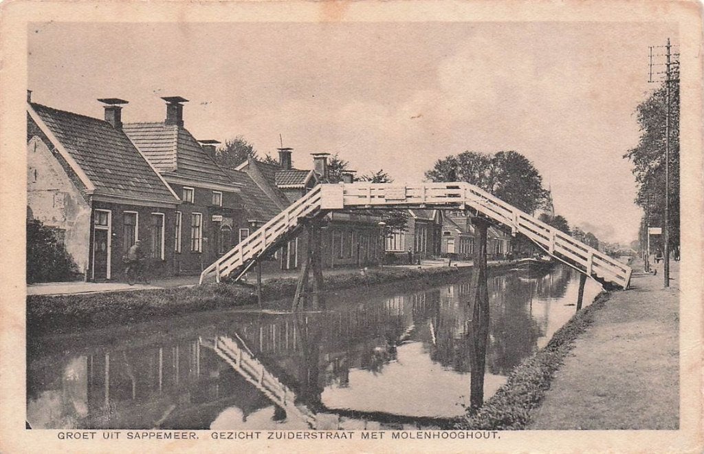 702-424-023 Sappemeer Gezicht Zuiderstraat Met Molenhooghou, Verzenden, Voor 1920, Groningen