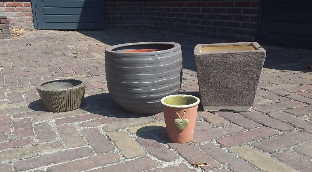 Bloempotten, Ophalen, Gebruikt, Rond, Balkon