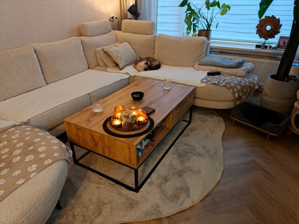 Meubella - Salontafel Delta - Eiken - 120 cm, Huis en Inrichting, Ophalen, 50 – 75, 100 tot 150 cm, 50 tot 100 cm