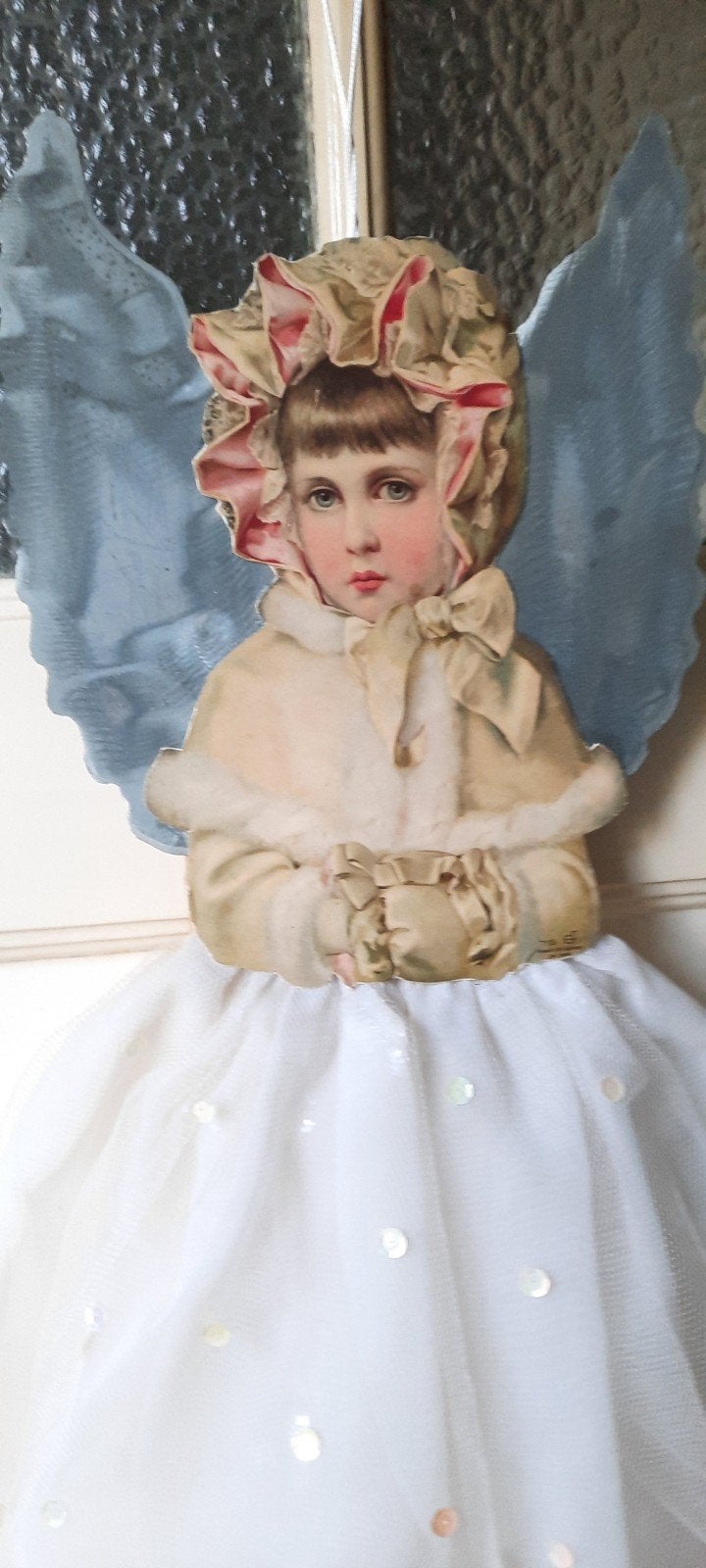 Vintage Kerstengel Decoratie met Pailletten, Diversen, Ophalen of Verzenden, Nieuw