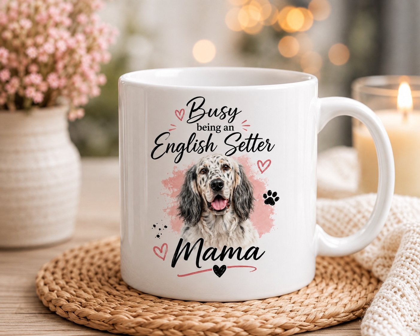 Busy being an English Setter Mama - Engelse Setter Mok, Verzenden, Nieuw