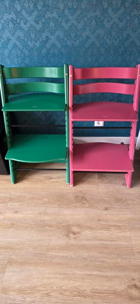 Stokke Tripp Trapp stoelen - opknappers, Kinderen en Baby's, Kinderstoelen, Ophalen, Gebruikt, Meegroeistoel, Aanschuifbaar