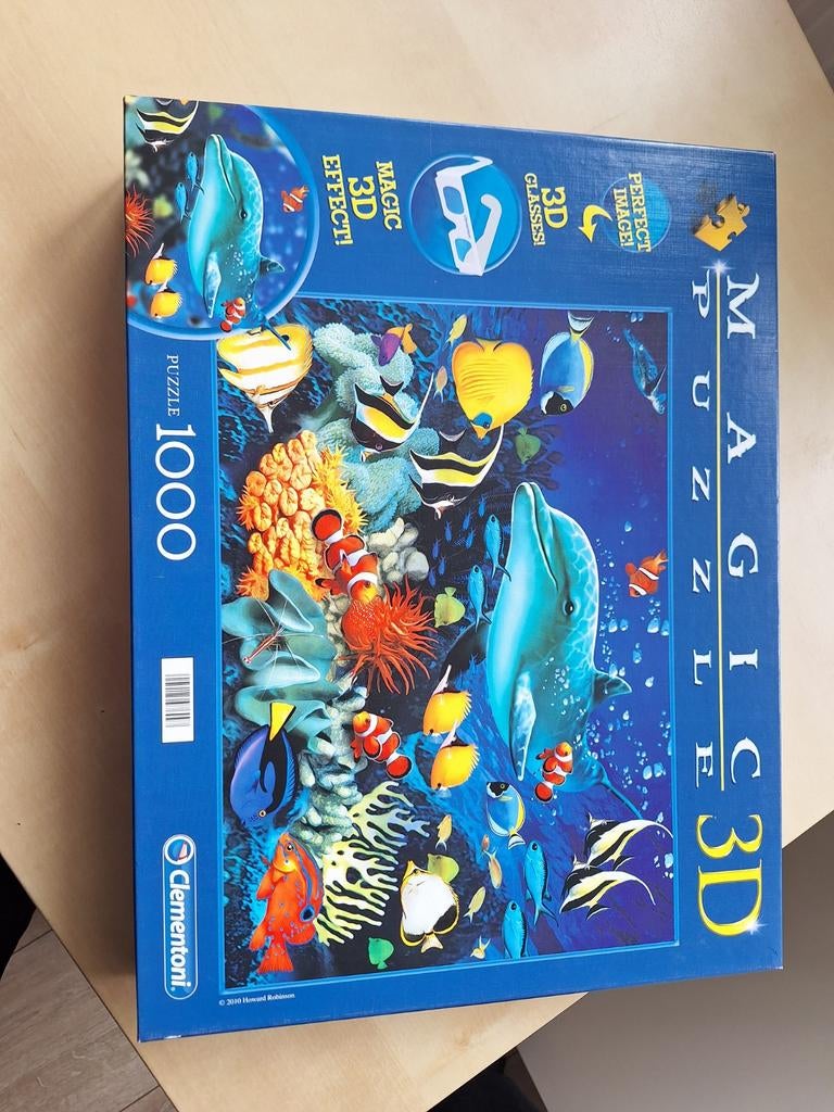 Clementoni Magic 3D Puzzel Dolfijnen 1000 stukjes, Ophalen of Verzenden, 500 t/m 1500 stukjes, Gebruikt, Legpuzzel