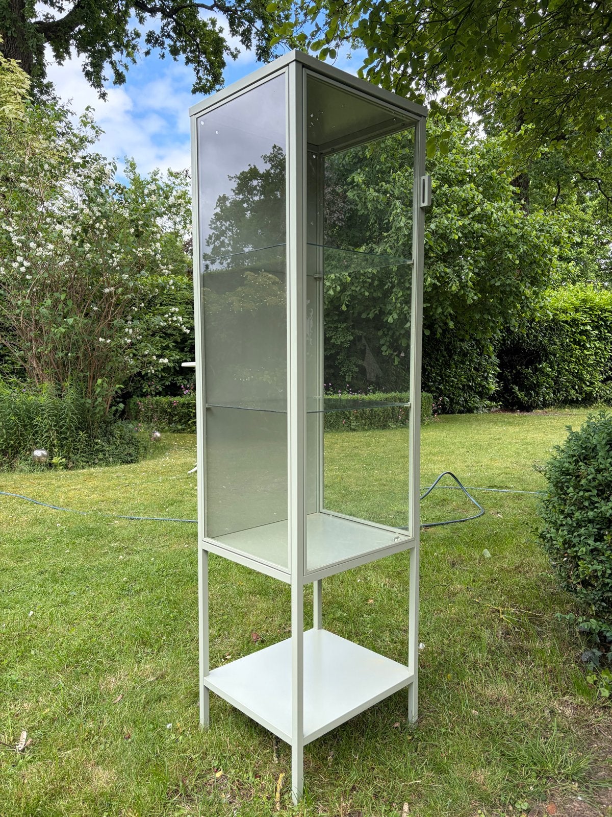 Glazen vitrinekast 42x37x155 cm lichtgroen, Ophalen, Met plank(en), Minder dan 50 cm, Gebruikt