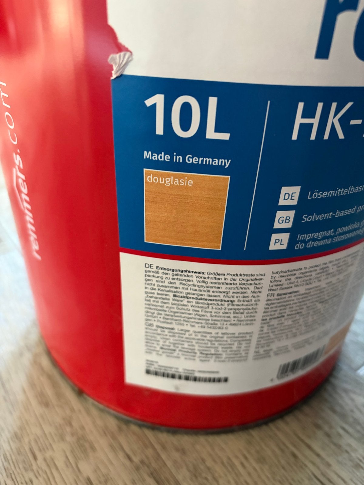 Remmers HK-Lazuur 3in1 Douglas 10L Beits ongebruikt!, Ophalen, Bruin, 5 tot 10 liter, Nieuw