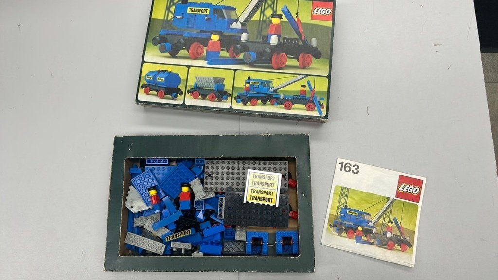 SB2759 Lego trein 163 met doos + boekje + replica stickers, Ophalen of Verzenden, Zo goed als nieuw