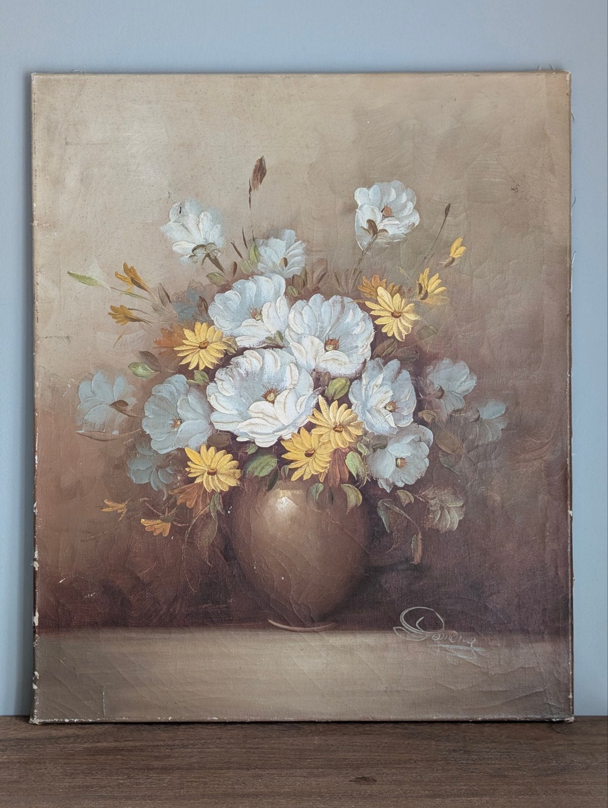 Schilderij Antoon van Domburg - Bloemen in vaas 50x60, Ophalen