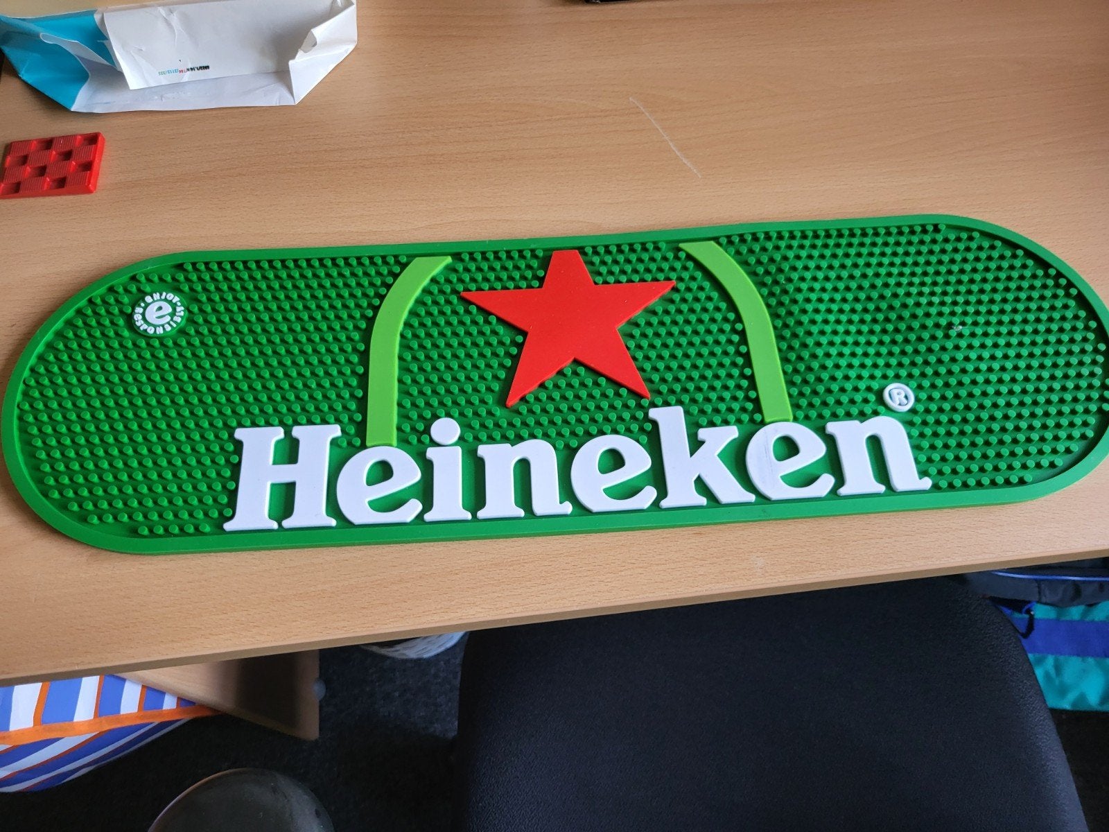 Heineken rubberen barmat 60x17 cm, Ophalen of Verzenden, Gebruikt