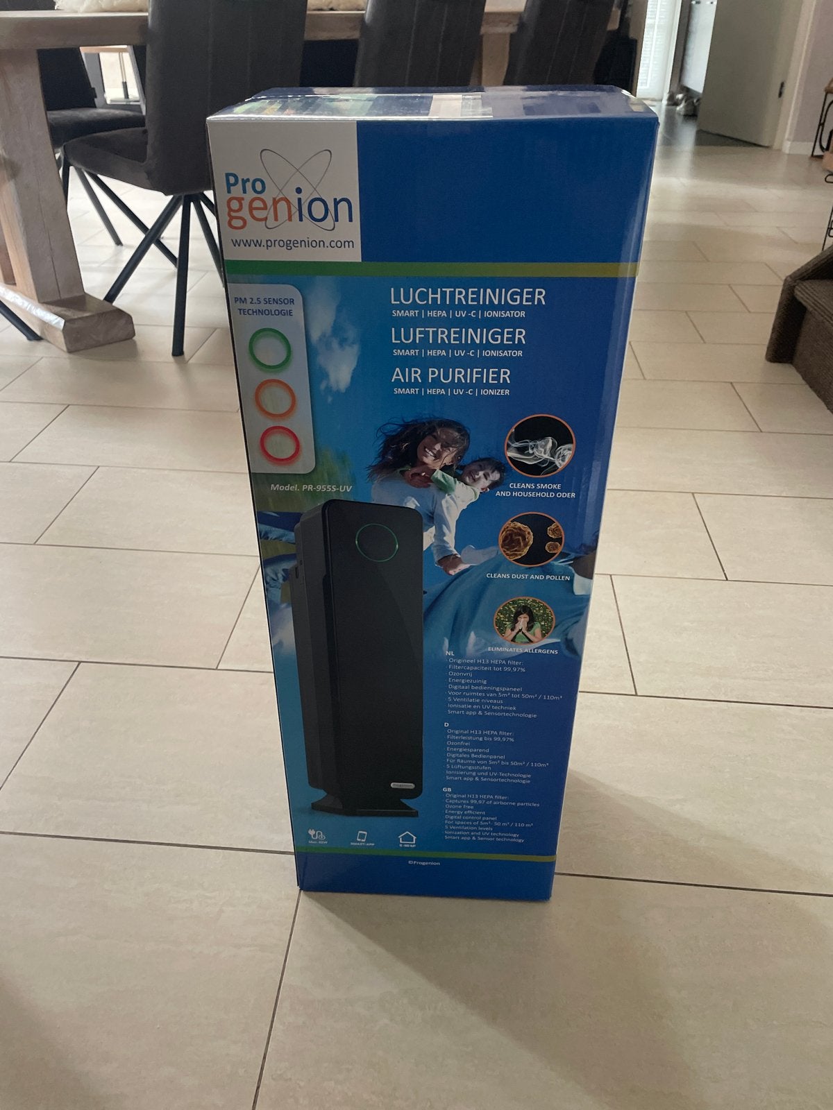 Progenion PR-955S-UV Luchtreiniger met HEPA & UV-filter, Ophalen of Verzenden, Zo goed als nieuw, Luchtreiniger