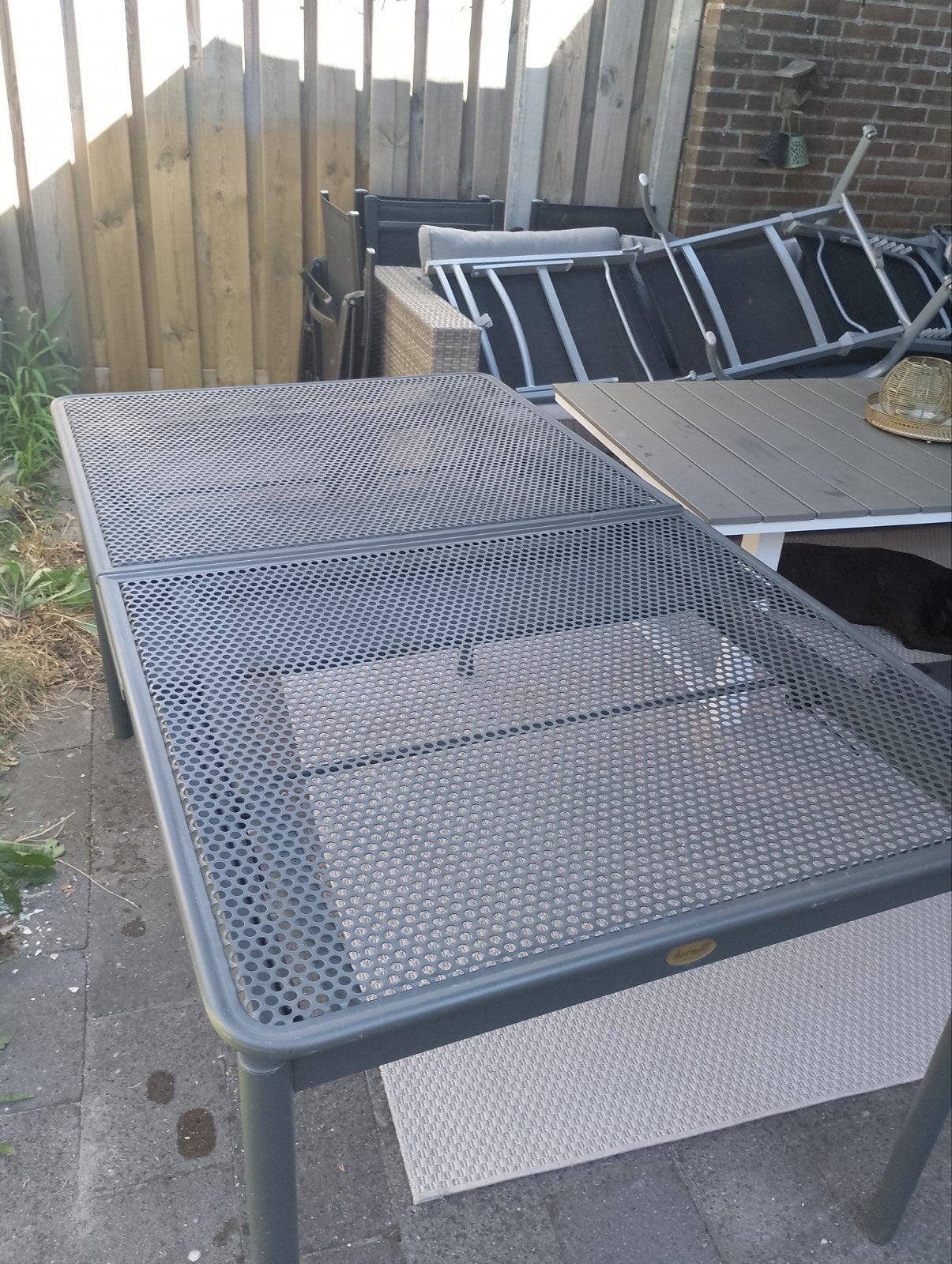 HARTMAN uitschuifbare tuintafel met KETTLER stoelen, Tuin en Terras, Tuintafels, Ophalen, Gebruikt, Rechthoekig, Metaal