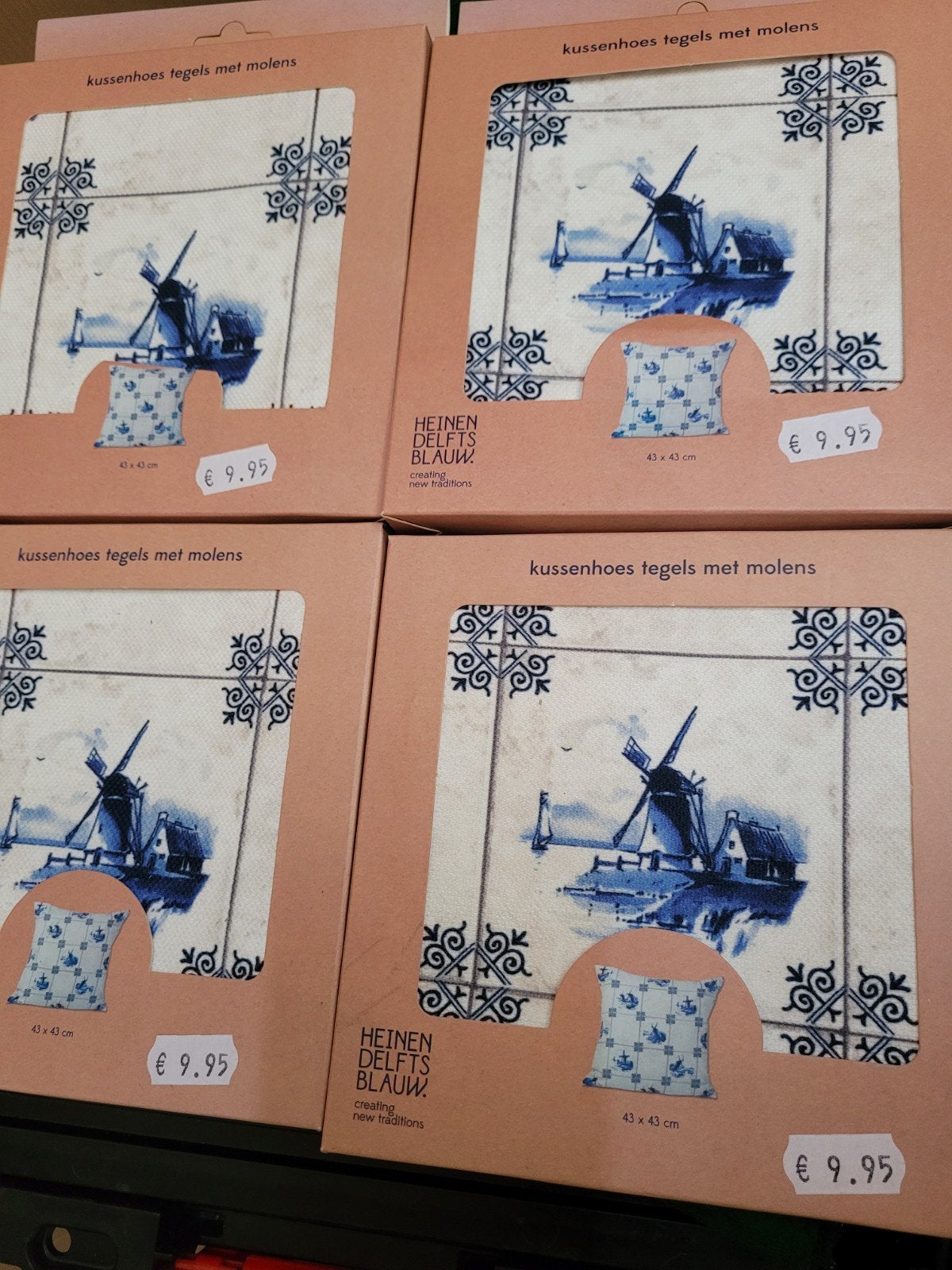 Heinen Delfts Blauw kussenhoes met molens, Overige merken, Blauw, Nieuw, Ophalen of Verzenden