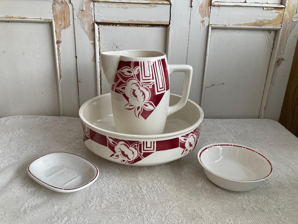 Brocante Frans lampetstel / spuitdecor, Antiek en Kunst, Ophalen