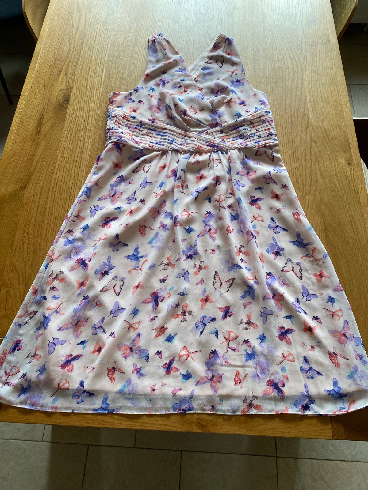 Esprit zomerjurk met vlinderprint, Kleding | Dames, Maat 42/44 (L), Ophalen of Verzenden, Zo goed als nieuw, Knielengte