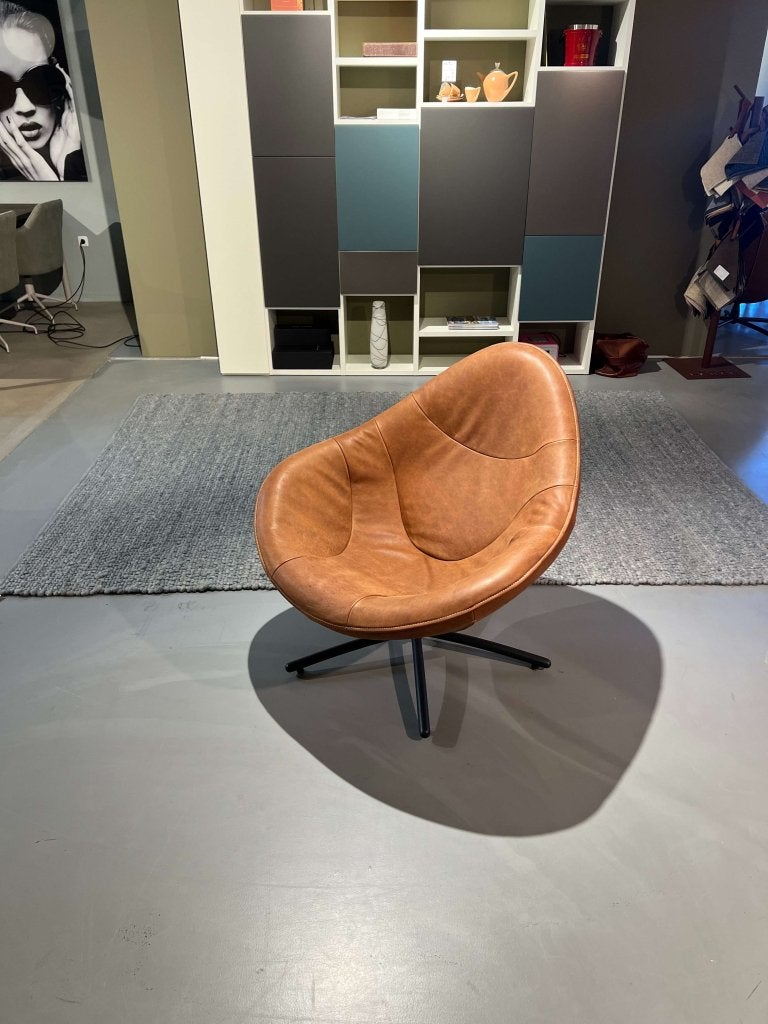 !Nieuw! - label - Hidde - leder Skora cognac - draaifauteuil, Ophalen, Info@label.nl, Nieuw, Label