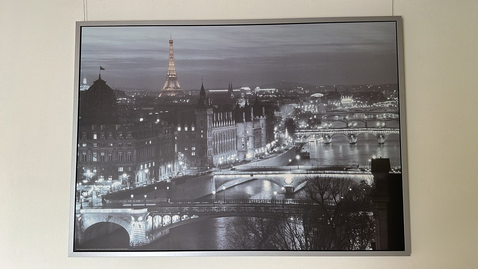 Grote zwart-wit foto Parijs met Eiffeltoren - IKEA, Ophalen, Oorspronkelijke maker, 125 cm of meer, Zo goed als nieuw