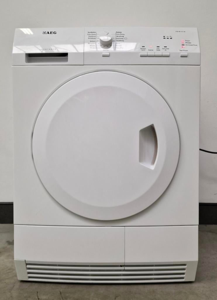 Nette aeg condensdroger, Ophalen, 6 tot 8 kg, Zo goed als nieuw, 85 tot 90 cm