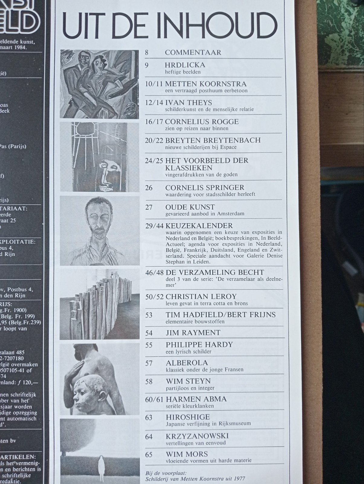 Kunsttijdschrift uit maart 1984 - Redelijke staat, Ophalen of Verzenden, Gelezen, Overige typen