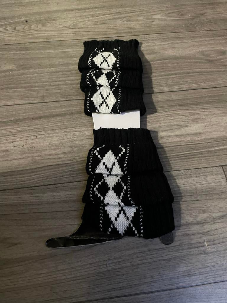 Beenwarmers - Nieuw met Argyle Patroon, Kleding | Dames, Sokken en Kousen, Overige typen, Zwart, Nieuw, Overige maten