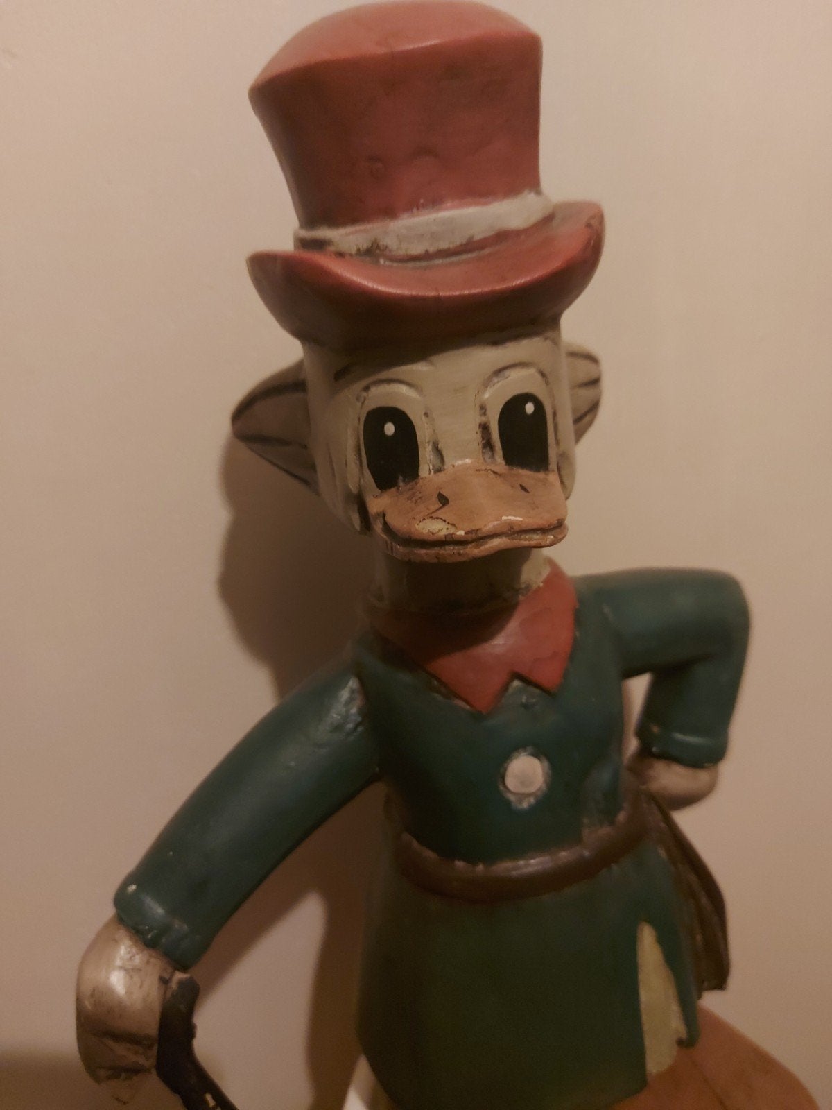 Houten handgesneden beeld van Dagobert Duck, Ophalen of Verzenden
