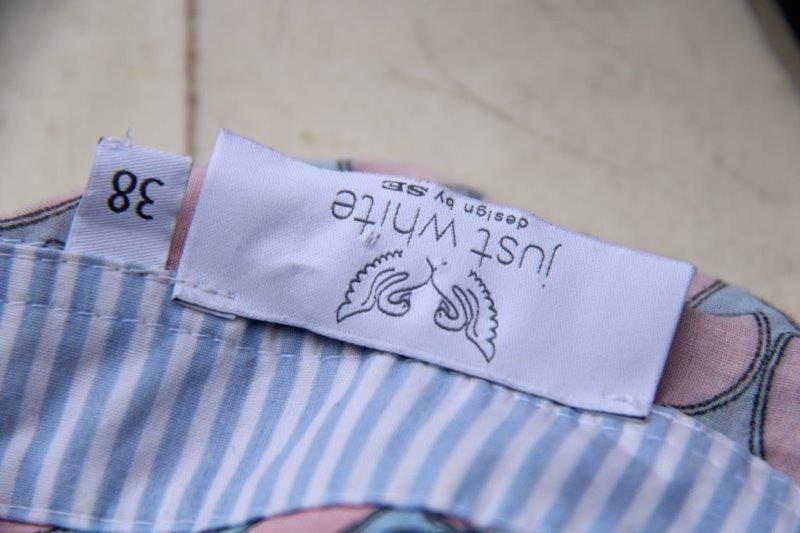 Blouse roze/ blauw Just White mt 38 Vaste prijs, Maat 38/40 (M), Blauw, Ophalen of Verzenden, Zo goed als nieuw