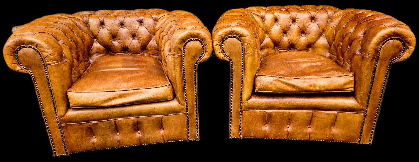 2 oude Chesterfield club fauteuils + BEZORGING GRATIS, Gebruikt, Onbekend, Ophalen of Verzenden, Onbekend