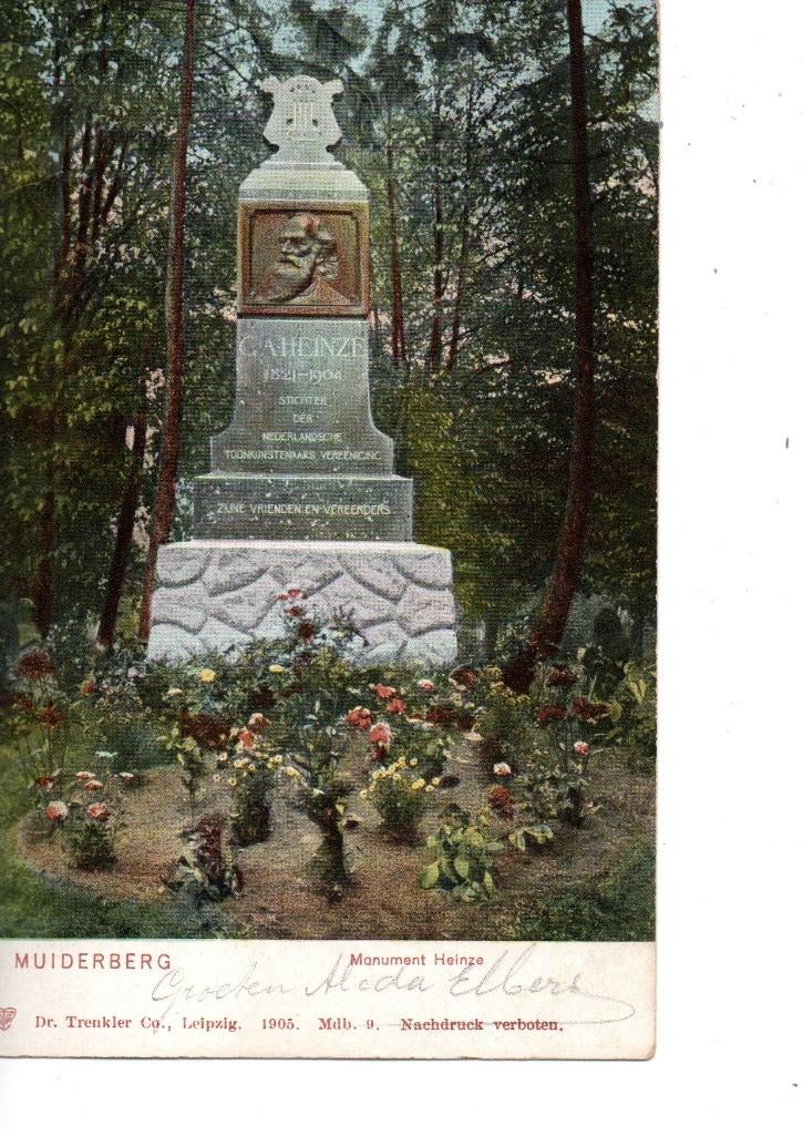 Muiderberg. Monument Heinze., Verzenden, Voor 1920, Gelopen, Noord-Holland