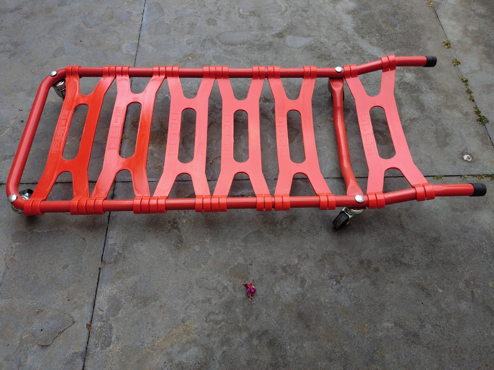 Rolligger werkplaats ligger met wielen - Rood, Ophalen of Verzenden, Gebruikt