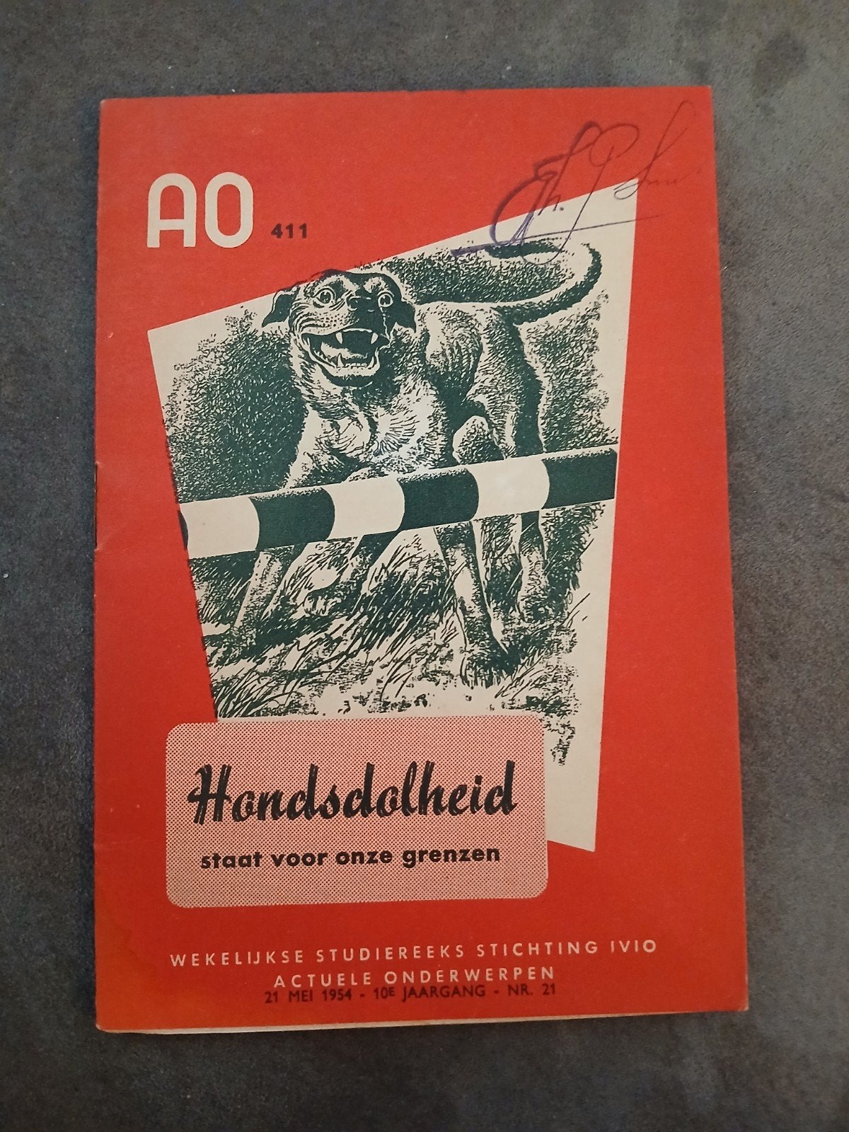 AO 411: Hondsdolheid staat voor onze grenzen (1954), Verzenden, Gelezen, Overige onderwerpen, Dr. J.F. Voûte
