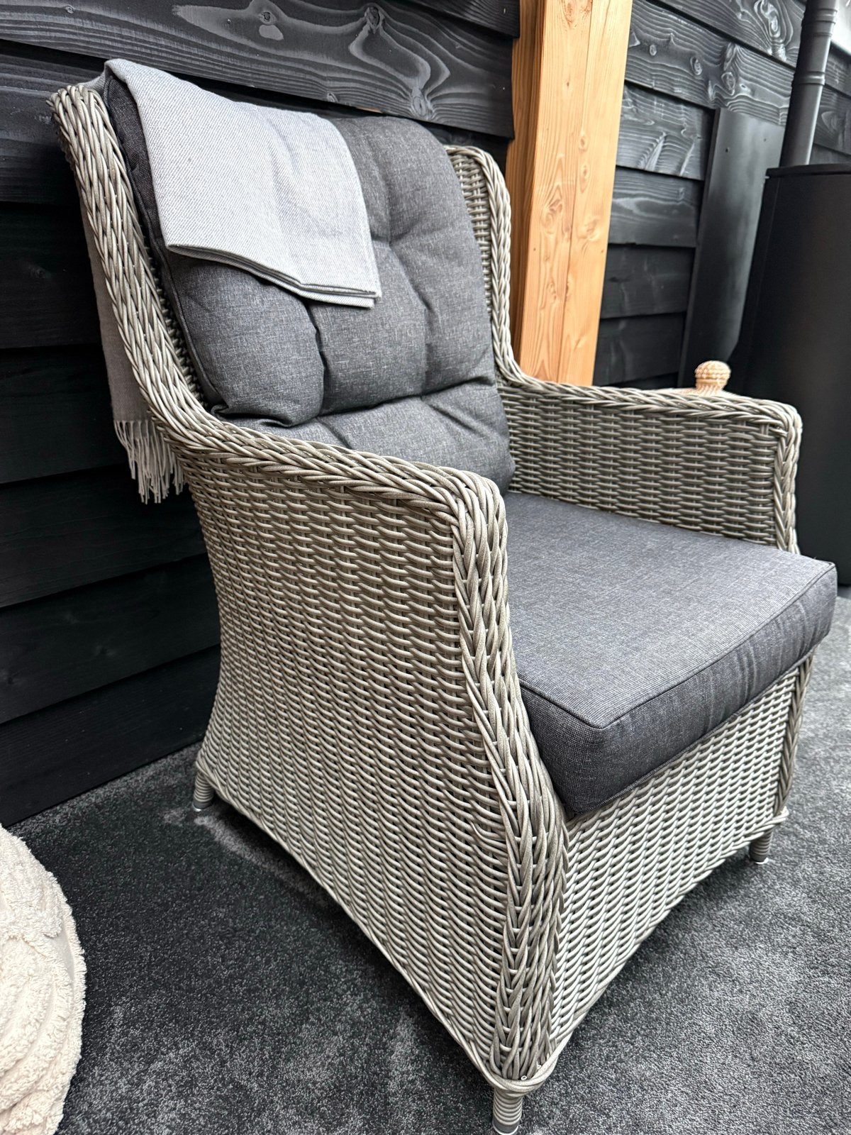 Kees Smit Wicker Tuinstoel met Kussens, Ophalen, Zo goed als nieuw, Wicker